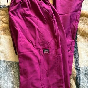 Women's Scrub Pants in Berry Magenta - KoiLite Stretch